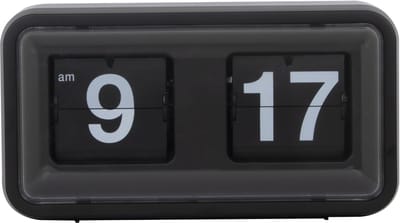 Ontwerp van muur tot tafel flip clock 00990N Lowell 26cm zwart Just a Minute