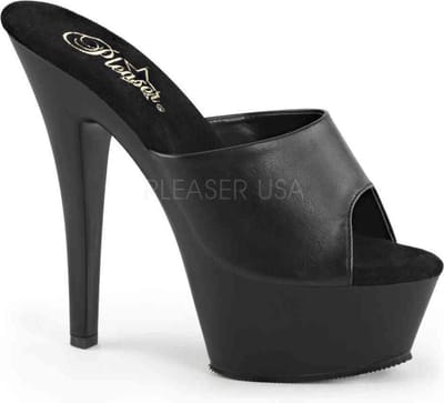 Pleaser - KISS201 Muiltjes - Paaldans schoenen - 35 Shoes - Zwart