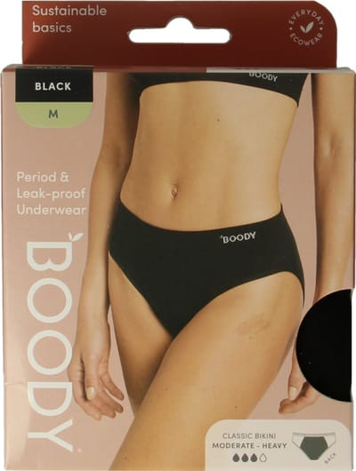 Boody Menstruatieondergoed bikinislip zwart norm/hevig M 1 Stuks