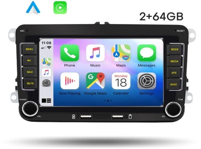 Boscer Autoradio - Geschikt voor Volkswagen, Skoda & Seat - Apple Carplay & Android Auto - Android 13 - 2+64GB - 7 Inch HD Touchscreen - Bluetooth, USB, Wifi & MP5 - Navigatiesysteem - Achteruitrijcamera & Microfoon