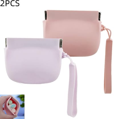 2 stuks - Draagbare organizer - Siliconen koptelefoon organizer - Kabelorganizer - geschikt voor het opbergen van snacks, beugels, oordopjes, sleutels, enz. - roze en paars - 10.4×8cm