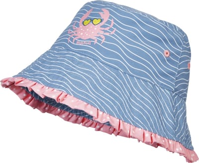 Playshoes - 2-in-1 - Zonnehoedje - Krabben - Blauw - Roze - Maat 51 cm