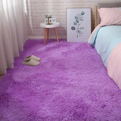 Tapijt Slaapkamer Bedtapijt Pluche Woonkamer Volledige Vloermat Meisje Ins Kamer Vuil Tapijt Bankkleed Warm Groot Kussen 160*200cm paars