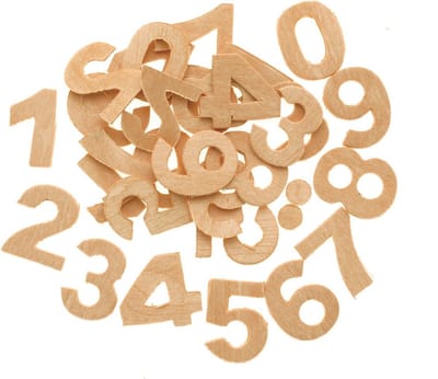 60x Houten cijfers/nummers van 2,5 cm - 0 t/m 9 - Hobby/knutselmateriaal - Getallen - Zelf schilderen/decoreren
