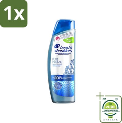 1 x Head & Shoulders - Anti-Roos Shampoo - Pure Intense - Hoofdhuid Detox - 250 ml - Anti-Roos Shampoo - Hoofdhuid Detox - Roosbestrijding - Hoofdhuid Reinigen - Gezonde Hoofdhuid
