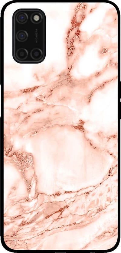 Smartphonica Telefoonhoesje voor OPPO A52 / A72 4G / A92 marmer look - backcover marmer hoesje - Wit Rosé Goud geschikt voor Oppo A52;Oppo A72;Oppo A92
