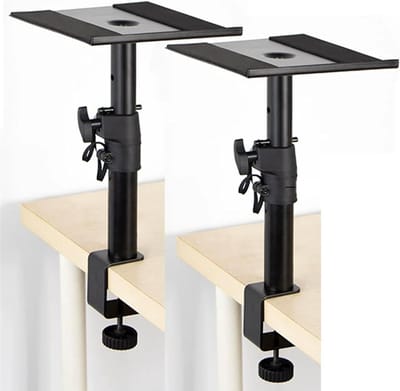 Speaker Beugels - Luidspreker Stands - Geluid Verbeteren - In Hoogte Verstelbaar - 225x235mm Lade - Zwart