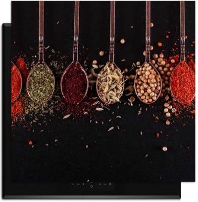 KitchenArt - Herb & Heat - Inductie Beschermer - 59x52 cm - Kookplaat Beschermer - Luxe Afdekplaat Inductieplaat - Anti-slip & Oprolbaar - Beschermmat Inductiekookplaat