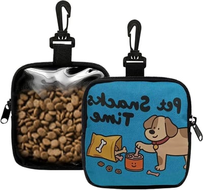 Honden Snacktas - Voerzakje Trainingszak - Hondentraining Belonen - Eenvoudige Snack Toegang - 10x10x2 cm - Zwart