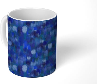 Mok - Koffiemok - Vloeiend - Olie - Verf - Texturen - Blauw - Groen - Mokken - 350 ML - Beker - Koffiemokken - Theemok