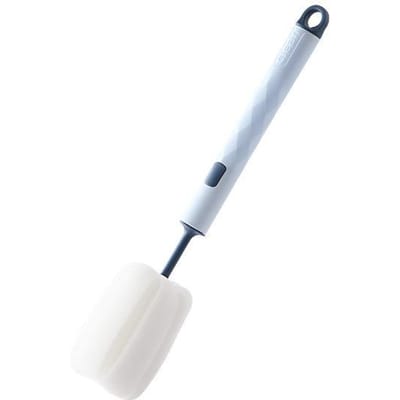 Brosse Éponge Douce pour Tasse, Brosse Éponge à Long Manche pour Bouteille, Verre à Boire, Verre à Vin, Bouteille, Nettoyage de Tasse en Verre, Cuisine bleu
