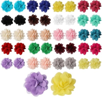 Allecto Plus - Chiffon Haarspelden 40 stuks, 5 cm | Antislip Baby Meisjes Tieners | Accessoires Hoofdtooi Bloemen simulatie