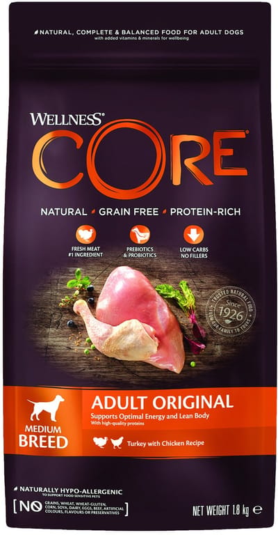 Wellness Core Original - Kalkoen met Kip - Inhoud - 1,8 kg