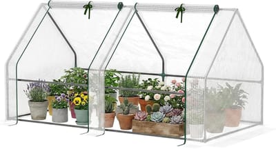 Mini Kas Tunnel - Tuinkas Beschermhoes - Planten Kweken - UV Bescherming - 180x90x90 cm - Wit
