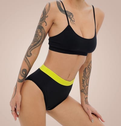 Weekiss - High Waist Lemon - Menstruatie ondergoed - XXL (44), Zwart - Period underwear, Menstruatieslip, Period panties
