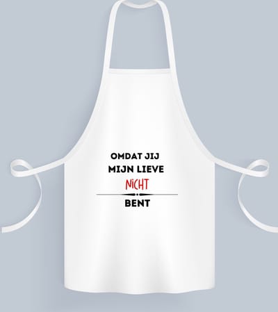 Akyol - omdat jij mijn lieve nicht bent Keukenschort - Nicht - de liefste nicht - verjaardag - cadeautje voor nicht - kado - geschenk - 82 bij 71 cm