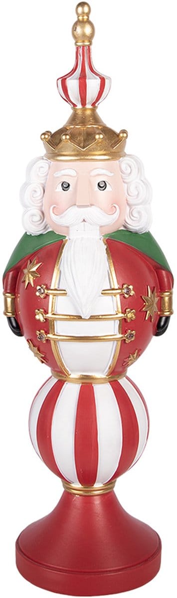 Clayre & Eef Kerstdecoratie met LED-verlichting Notenkraker 17x16x57 cm / 3xAA Rood Kunststof