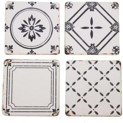 Onderzetters Zwart/Wit Motief – Set van 4 – 10×10 cm – Stijlvol & Praktisch