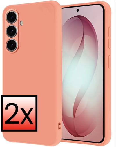 Hoesje - 2 Stuks - Geschikt voor Samsung Galaxy S26 - Sterk & Shockproof - Case Siliconen - Back Cover - Telefoon Hoes - Perzik