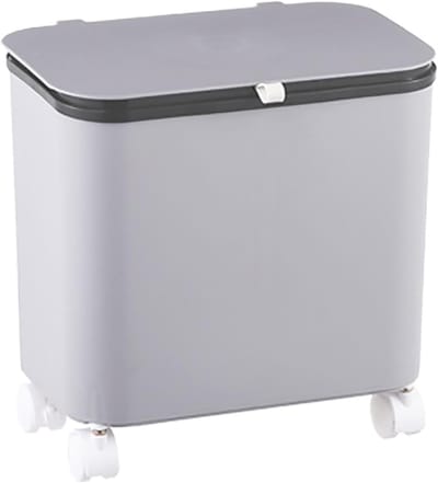 Compostbak Keuken - Afvalbak Deksel - Afval Scheiden - Met Wielen - 13x8.3x13.4in - Paars