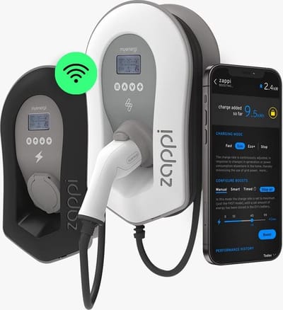 MyEnergi Zappi 2H22 Type 2 - slimme 3 fase laadstation met vaste kabel - 22kW