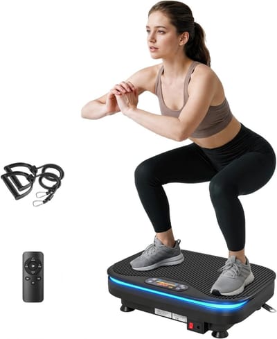 RWB® Trilplaat - Trilplaat Fitness - Trilplaat Voor Benen Bloedsomloop - Zwart - 32cm x 47cm x 12cm
