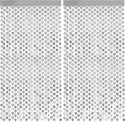 Deurgordijn Backdrop Glittergordijn Zilver Valentijn Versiering Glitter Folie Gordijn Versiering - 200*100 - 2 Stuks
