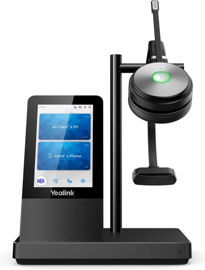 Yealink Yealink DECT Headset WH66 Mono UC On Ear headset DECT Mono Zwart Telefoon