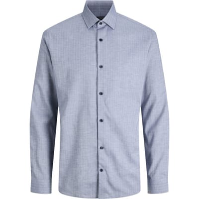 Jack & Jones Overhemd Jprblaparker Melange L/s Shirt Bf S 12287496 Navy Blazer Mannen Maat - L