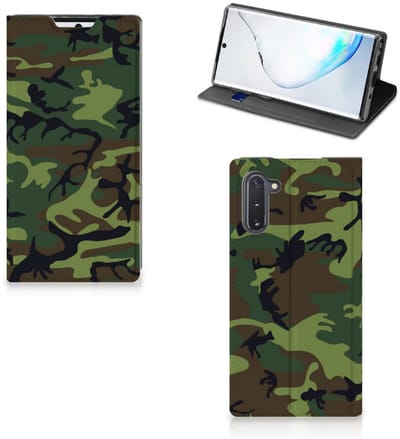 Samsung Galaxy Note 10 Hoesje met Magneet Army Dark