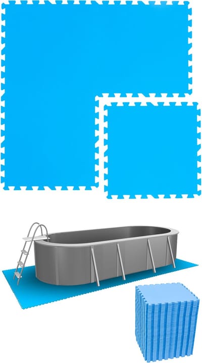 60 Grote Matten: 14qm Zwembadmat 1cm Dikke Zwembadonderlaag 50x50 Buitenmat Zwembad Ondervloer