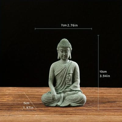 Boeddhabeeld Aquariumdecoratie Mini Boeddhisme Figuur Bureau Topper Tafellandschap Decor Huis Zen Beeld Groene Zandsteen Thailand