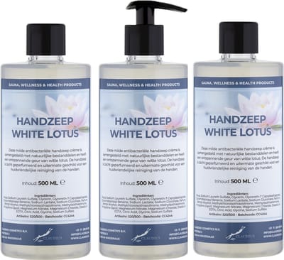 Handzeep White Lotus 500 ml - met gratis pompje - set van 3 stuks