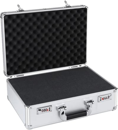 Aluminium Aktetas - Documententas Beschermhoes - Veilige Opslag - Versterkte Randen - 36.8 cm - Zilver
