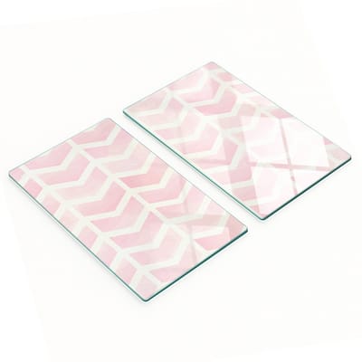 Geharde multifunctionele decoratieve glazen borden met chevronpatroon, 2x30x52 cm