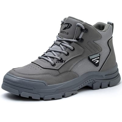 ZLMY Bouw Veiligheidsschoenen Heren Hoge Schacht Stalen Neus Veiligheidsschoenen Puncture Proof Lasserschoenen Rubberen Werkschoenen Anti-vonk 43