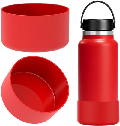Dailygoods - Waterfleshouder - Siliconen Bescherming - Rood - Hydrokolf Accessoire - Fles Bumper - Geschikt voor brede mond flessen