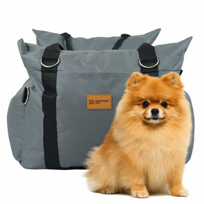 Dastium Pets – Luxe Autostoel Hond – Hondenmand Auto – Honden Autostoel – Waterdichte Hondentas – Automand Hond – Stevige en Comfortabele Autostoel voor Honden - Donkergrijs