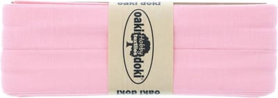 Oaki Doki Jersey Tricot Biaisband 20mm – 3 Meter – Lichtroze 010 – Elastisch Afwerkingslint voor Stretchstoffen