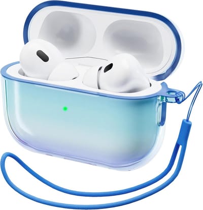 Schokbestendige Beschermhoes met Carabiner voor AirPods Pro 2 (USB-C) - Blauw