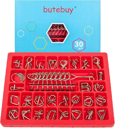 Metaaldraad Puzzels - Logische Spelletjes - Mentale Training - Set van 30 Stuks - Compact Formaat - Willekeurige Kleuren