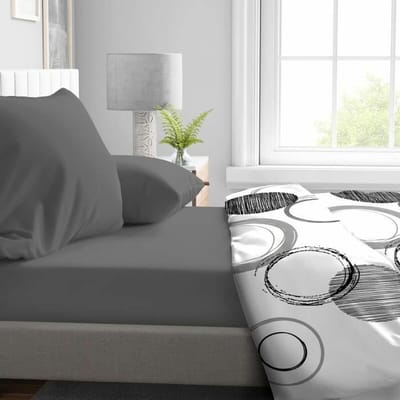 Verstelbaar onderlaken HOME LINGE PASSION HP71762 Grijs Antraciet 90 x 190 + 30 cm