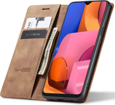 Hoesje geschikt voor Samsung Galaxy A20s - Book Case Leer Slimline Bruin