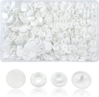 Drukknopen Sets - Kunststof Sluitingen - Kleding en Handwerk - Milieuvriendelijk Materiaal - 14 mm T8 - Wit