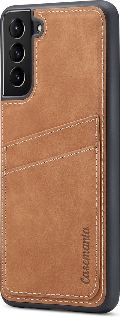 Casemania Hoesje Geschikt voor Samsung Galaxy S24 Plus - Sienna Brown - Back Cover met Pasjeshouder