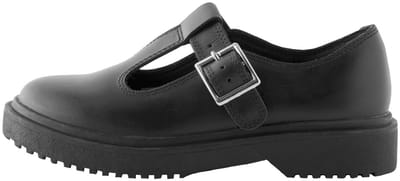 Next - Meisjes - Leren stoere schoolschoenen met T-bandje - Zwart