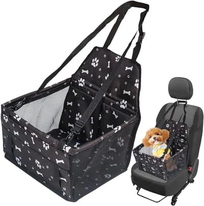 Autostoel voor honden - Draagbare booster - Veilig reizen - Krasbestendig waterdicht - 42 x 27 x 4 cm - Zwart