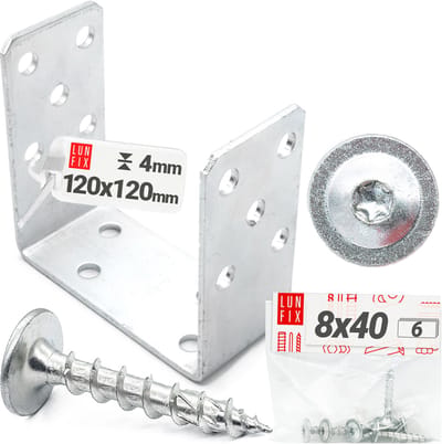 LUN FIX - U-vormige paalhouder 120x120x60 mm - 1 - wanddikte 4 mm - verzinkt staal