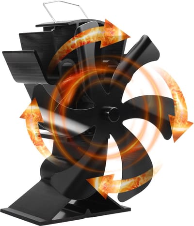 Luxe Kachelventilator, voor houtkachel of open haard, milieuvriendelijk en efficiënt