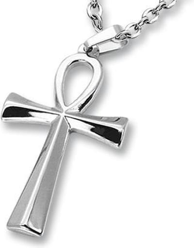 Amanto Ketting Dain - 316L Staal - Kruis - Ankh - 45x25mm - 60cm
